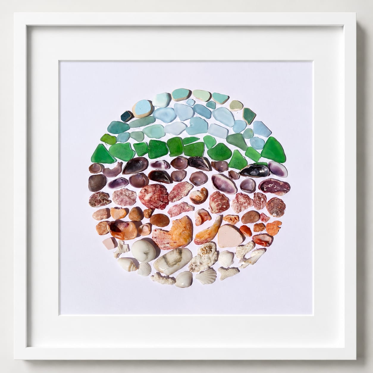 Sea Glass & Seashell Ombré Circle